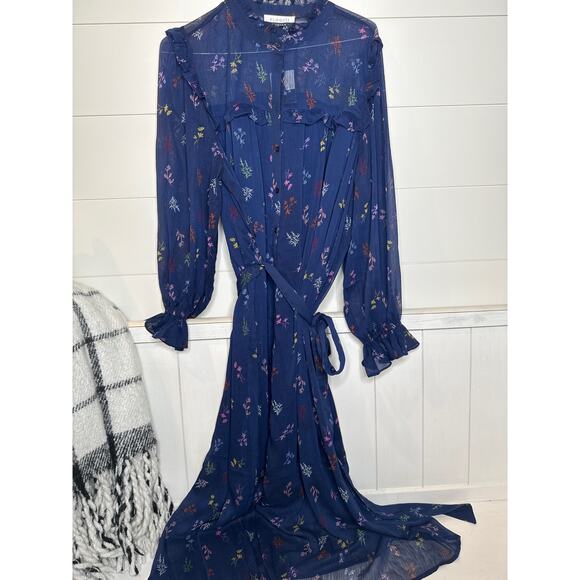 Eloquii Elements NWT full length long sleeved floral dress high neck size 24 - Picture 1 of 4